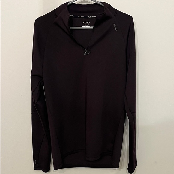 SKORA Men's Dark Purple Long Sleeve with Quarter-Zip - Picture 1 of 4
